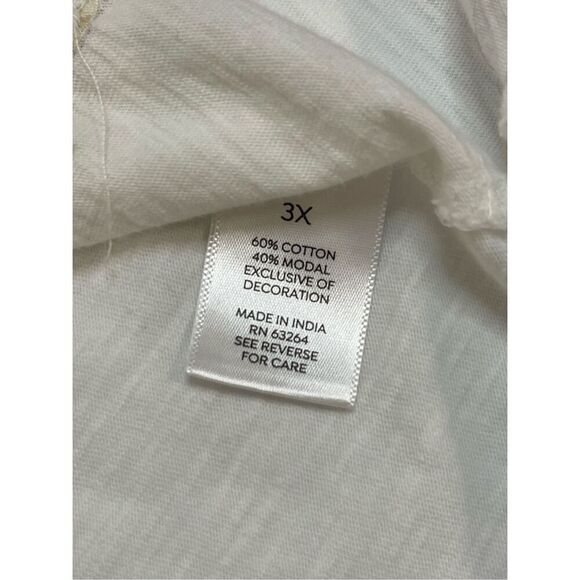 Westport women’s white pineapple tshirt 3X - Picture 5 of 7